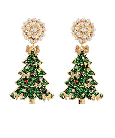 Christmas Tree Drop Earrings