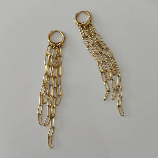 Ellie Vail Olandria Drop Chain Huggie Hoop Earring