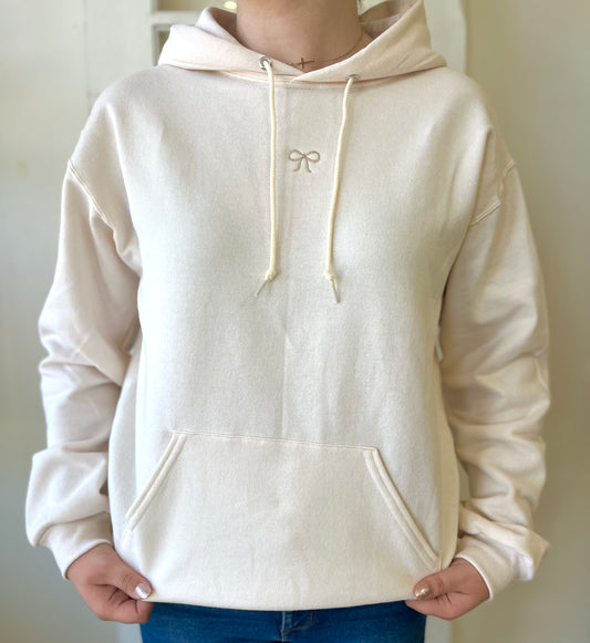 Mini Bow Embroidered Hoodie