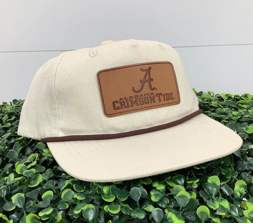 Speckle Bellies Crimson Tide Leather Patch- Cream