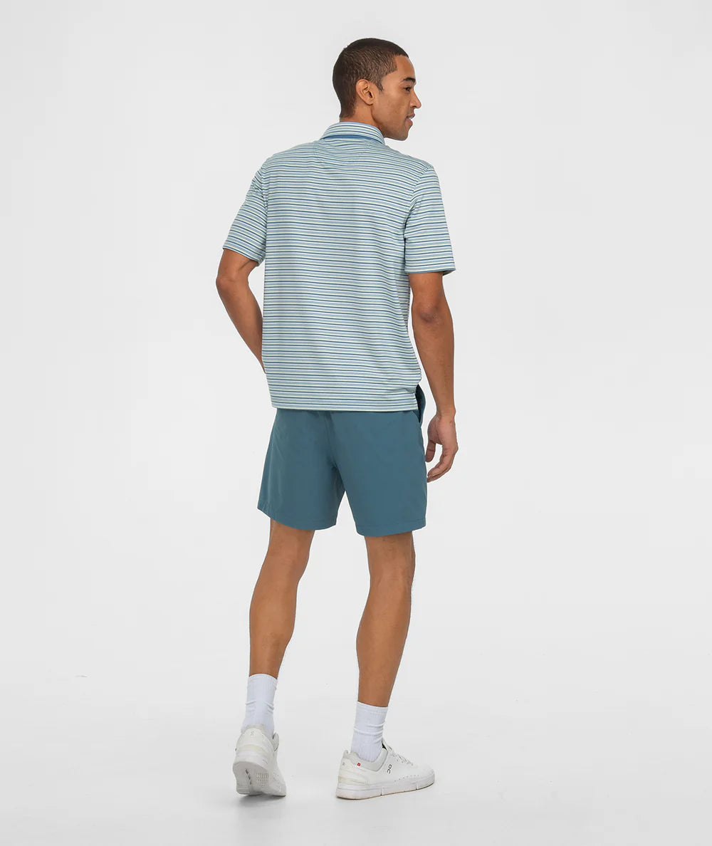 Grant Stripe Polo - Electric Wave