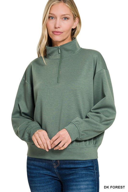 By the Fire Quarter Zip - Green