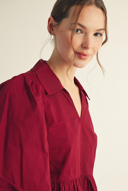 The Susan Top - Burgundy