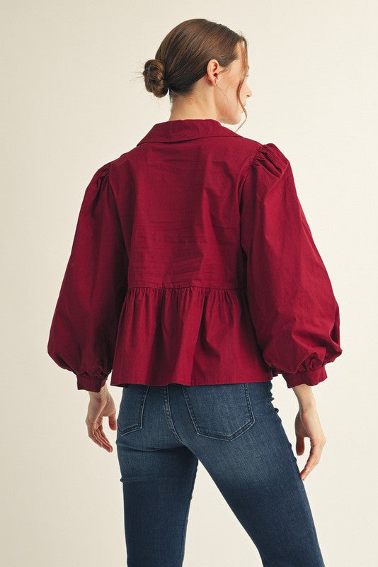 The Susan Top - Burgundy