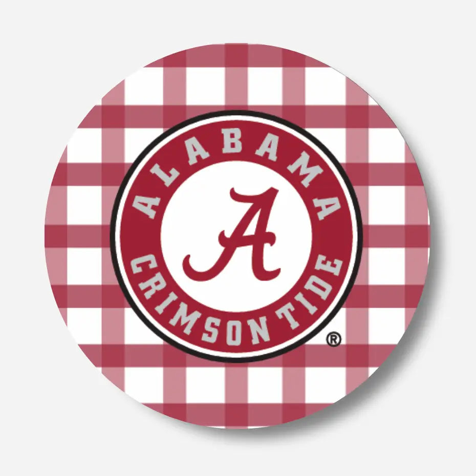 Alabama Gameday Button - Crimson Tide Gingham