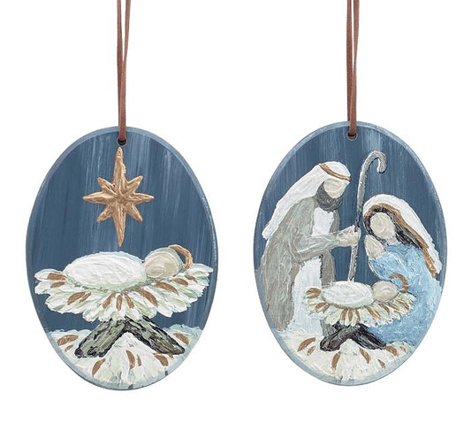 2 Sided Wooden Ornament