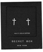 Crystal Boxed Cross Studs