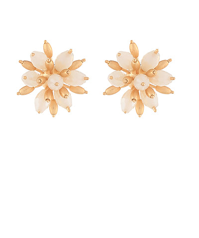 White Starburst Earrings