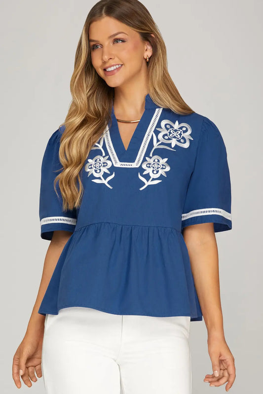 Santorini Stitch Top