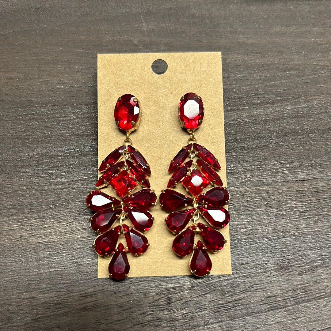 Formal Earrings Red Gold Base Shell