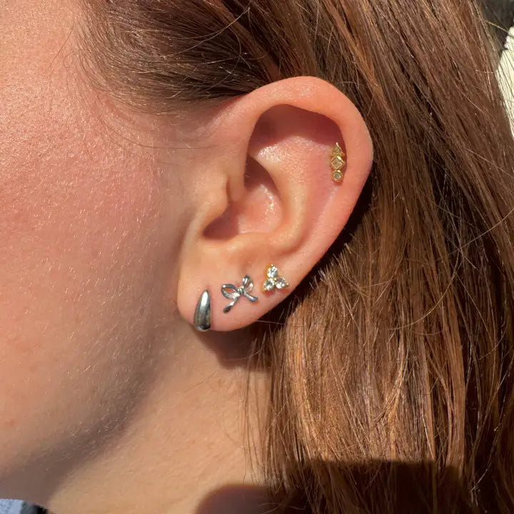 Nikki Smith Silver Dainty Bow Studs