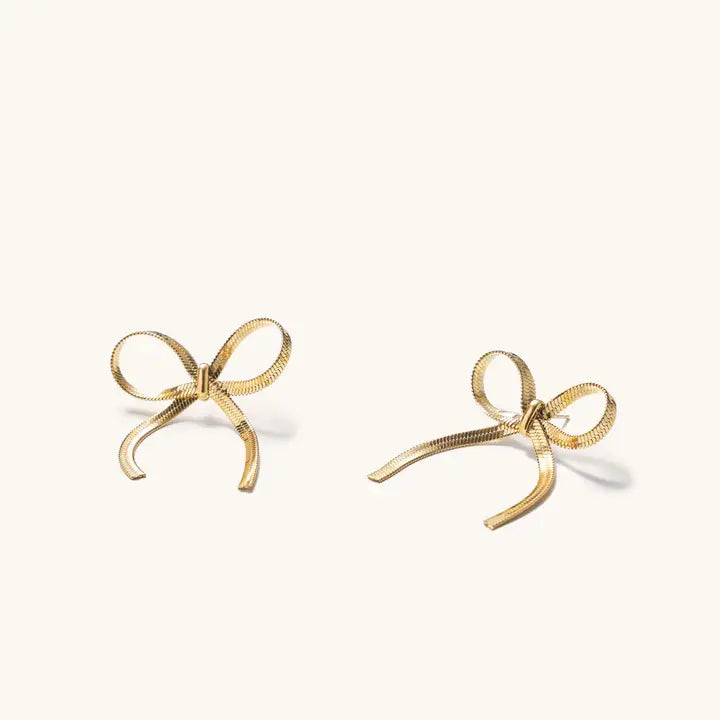Nikki Smith Herringbone Bow Earrings