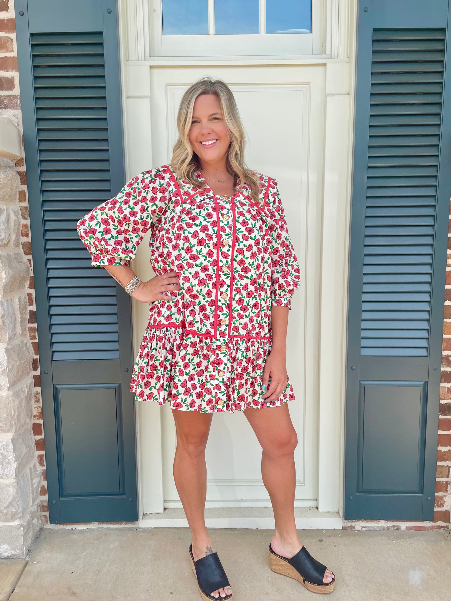 Frolicking Through Poppy Fields Mini Dress