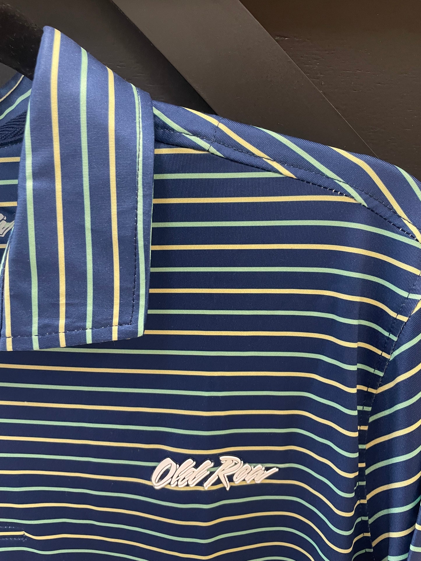 Old Row Striped Polo - Navy