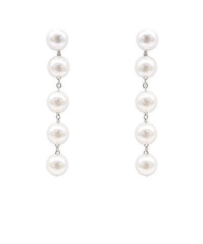 Connected Chain 5 Pearl Earrings
