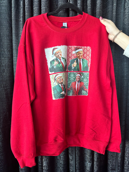 Trump Christmas Collage Sweatshirt