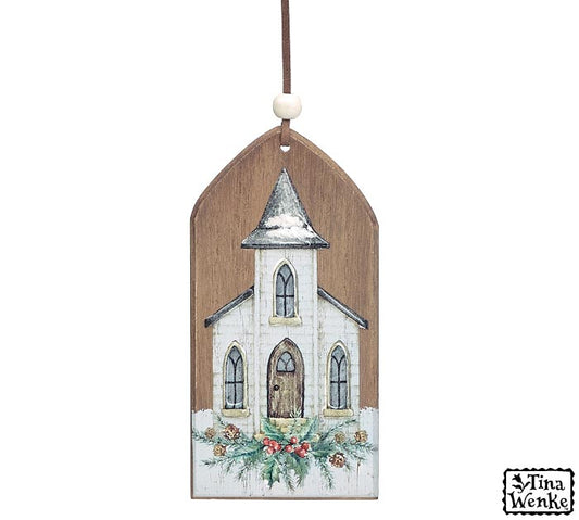 Wooden Arch Church Ornament