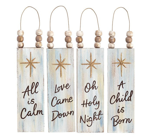 Wood North Star Quote Ornament