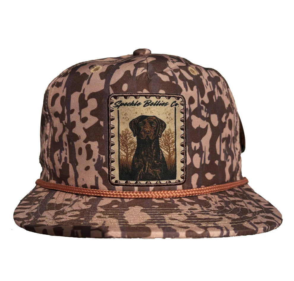 Speckle Bellies Brown Lab Stamp Hat