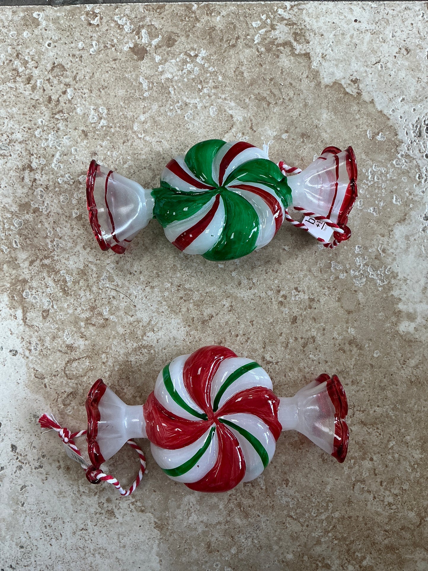 Glass Candy Peppermint Ornament