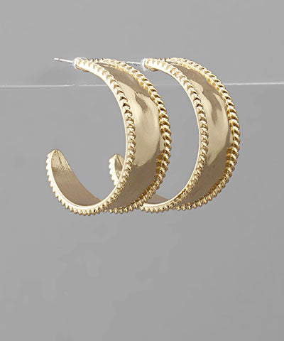 Gold Textured Gradual Hoop
