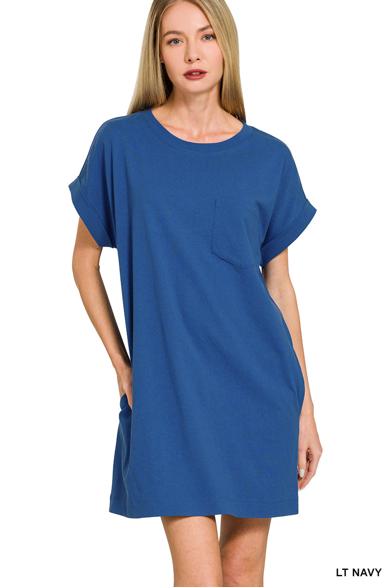 The Basics Casual Dress - Light Navy