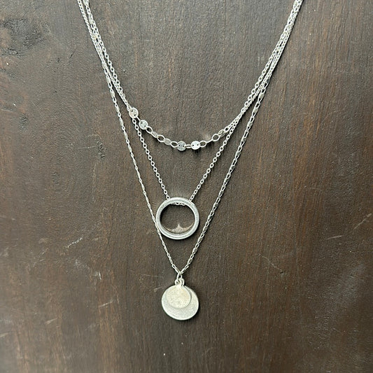 Silver Three Necklace Set