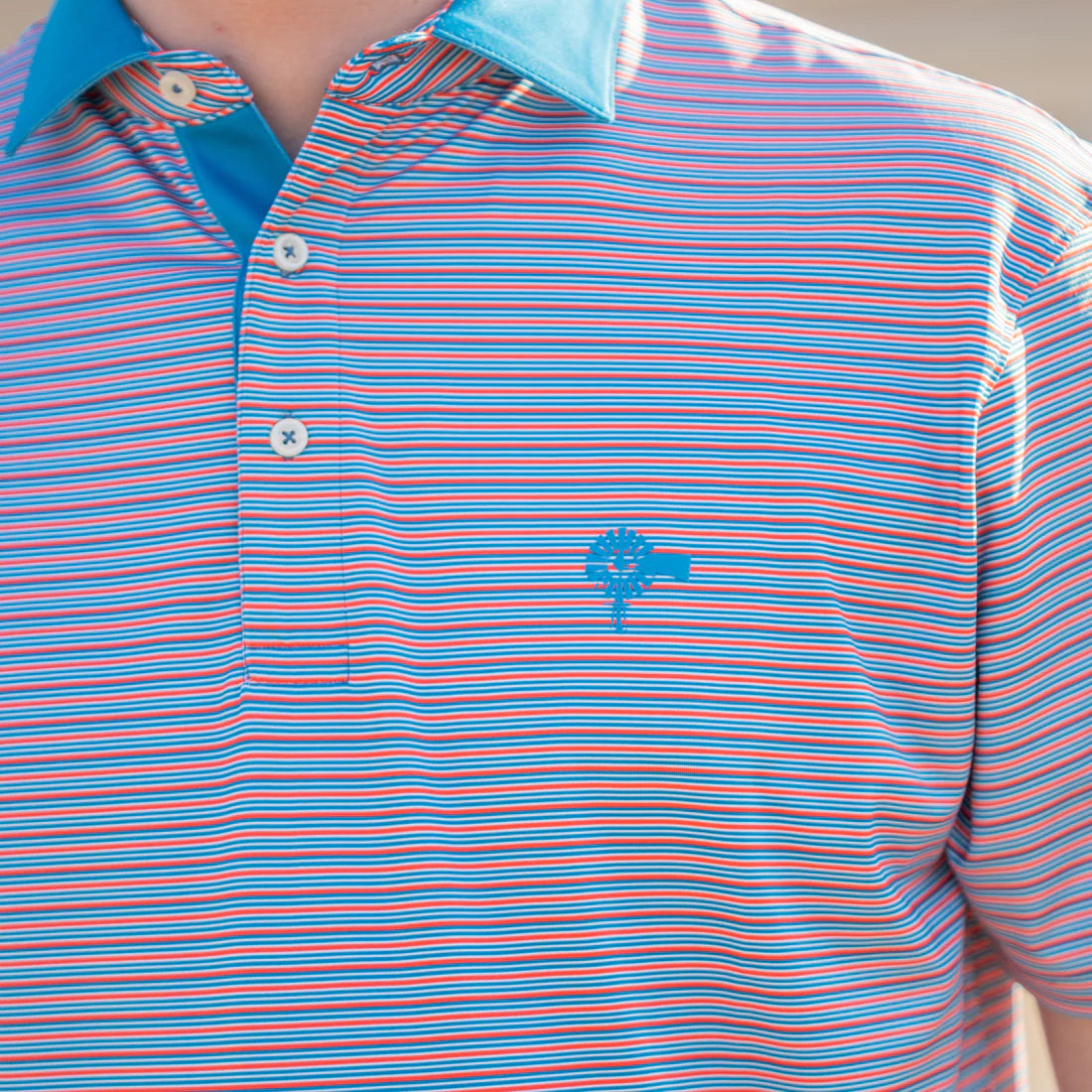 Old South Rusty Microstripe Performance Polo