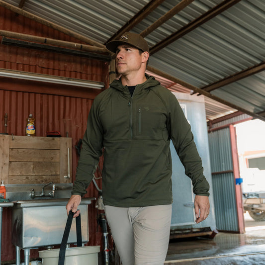 Burlebo Blaze Tech Quarter Zip - Mallard Green