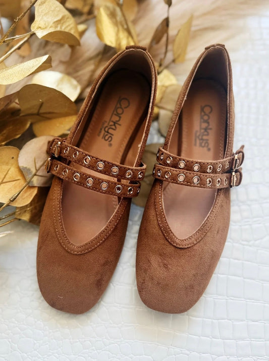 Corky’s All Eyes On Me - Camel Faux Suede
