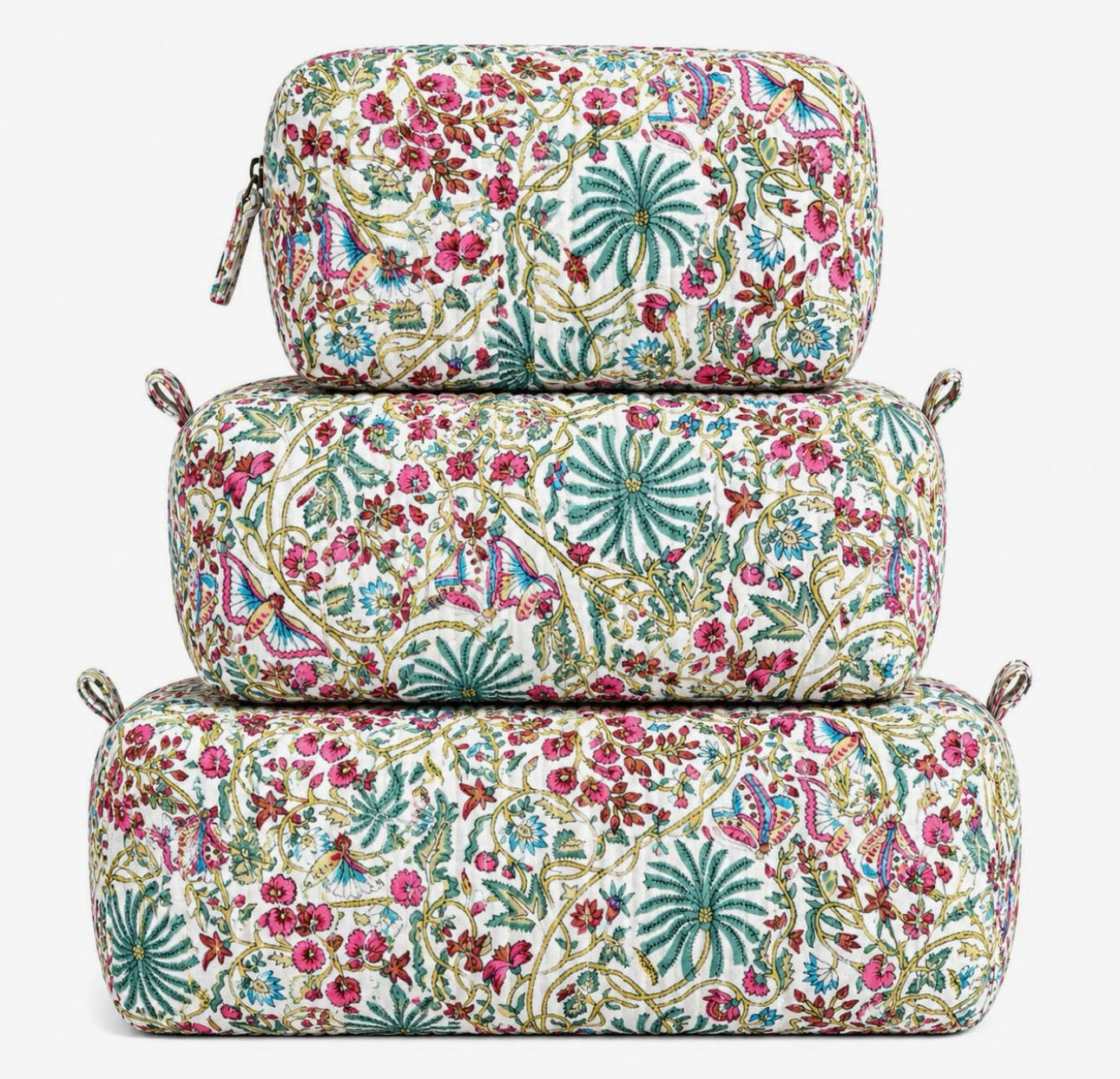 Multicolor Floral Quilted Bag - 3 in 1