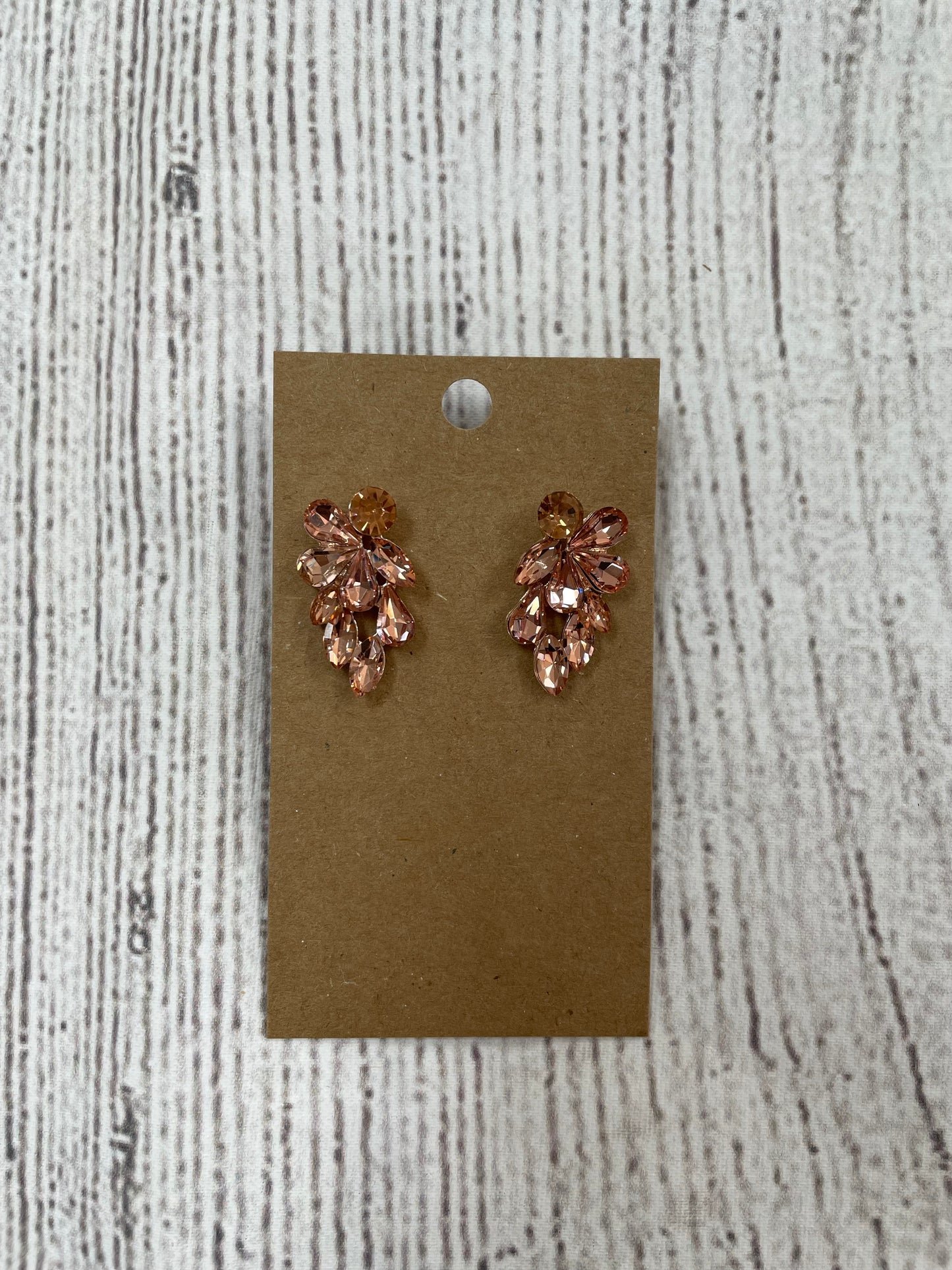 Formal Earrings Pink Small Multi Stone Wing