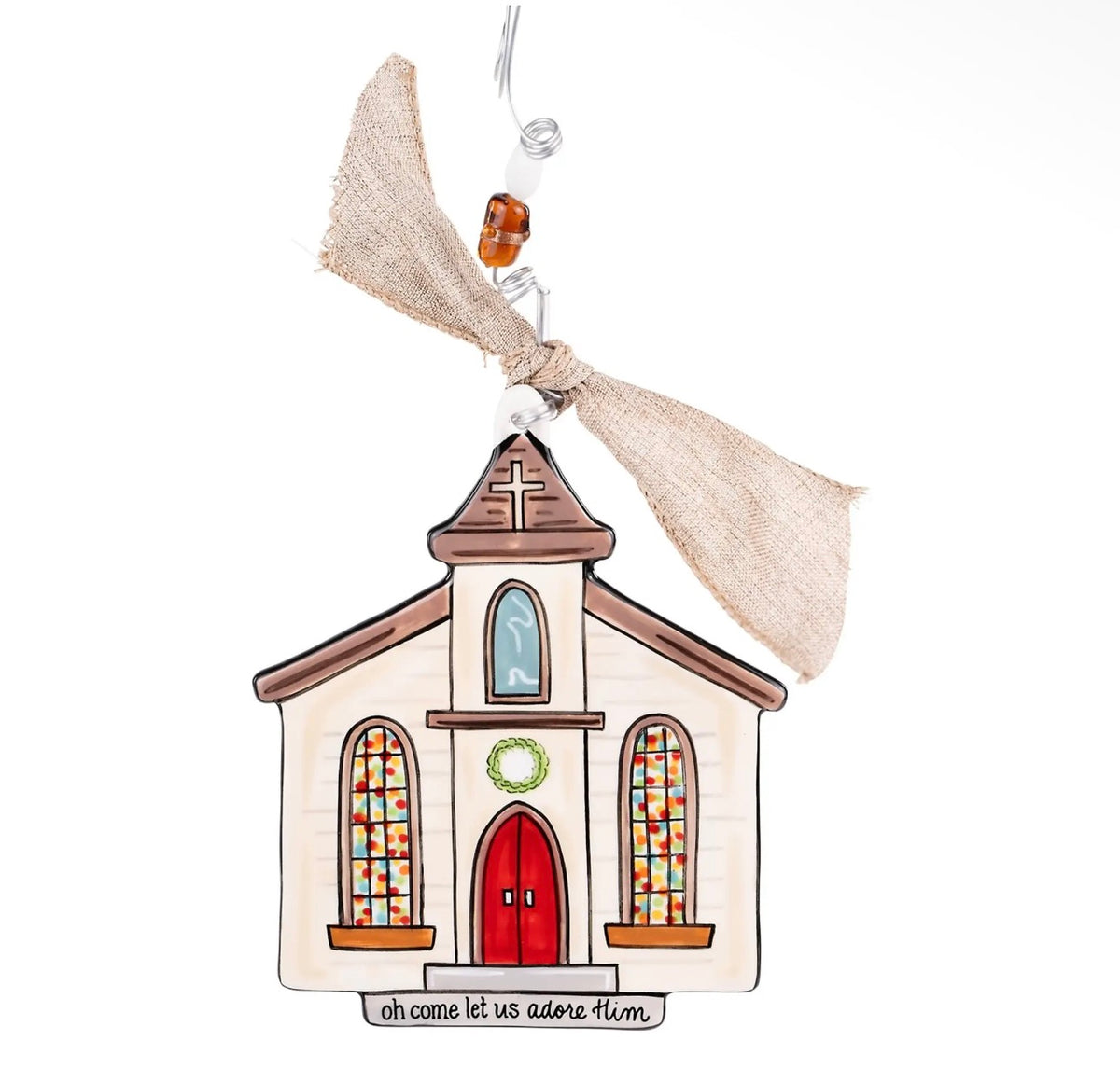 Let Us Adore Him Church Ornament