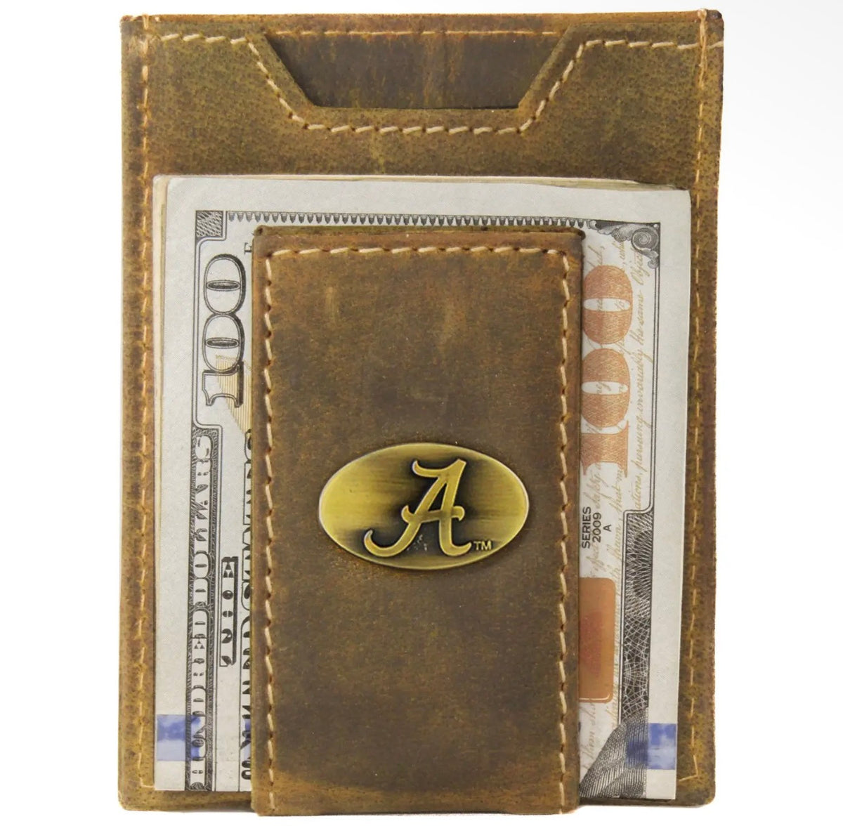 Alabama Crimson Tide Collegiate Magnetic Leather Wallet - Vintage A