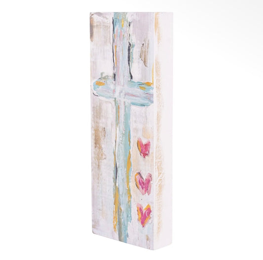 Hearts Cross Wood Block