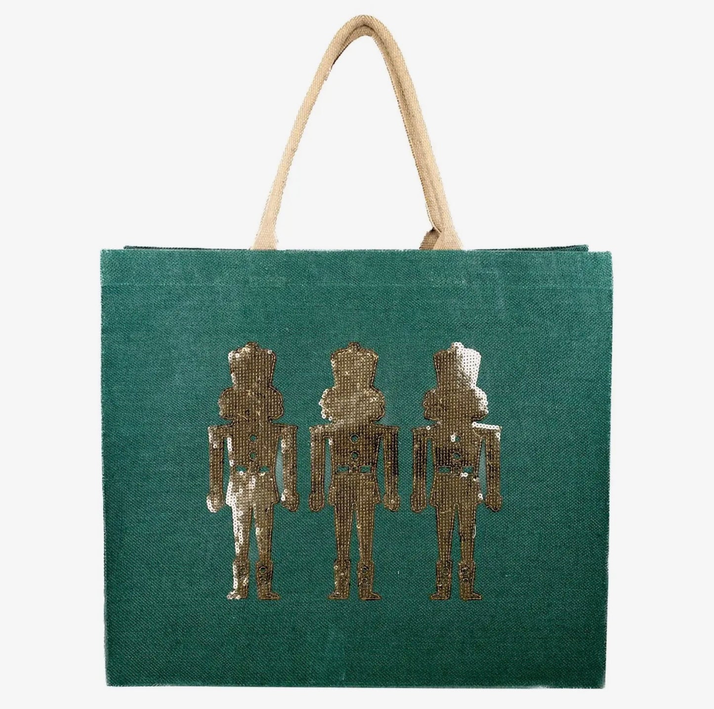 Glitzy Nutcracker Sequin Juco Carryall Tote
