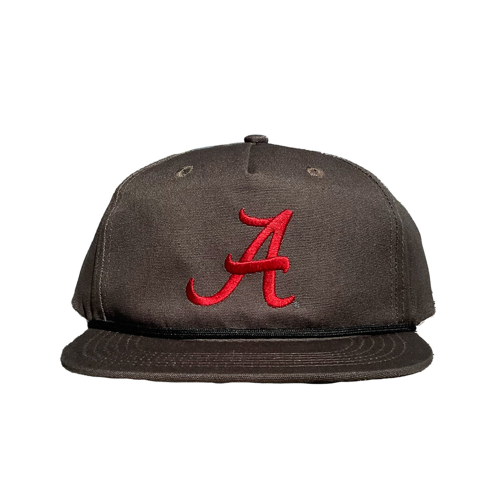 Speckle Bellies Alabama Script A Rope Hat - Gun Metal
