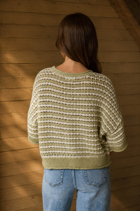Sweet Thoughts Knit Cardigan - Light Olive