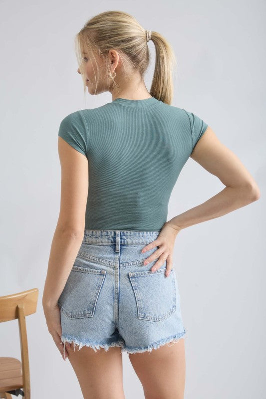 Meet Me in the Middle Bodysuit - Teal