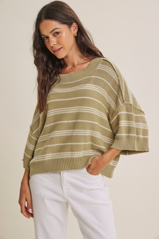 Straight Shot Sweater - Dusty Olive