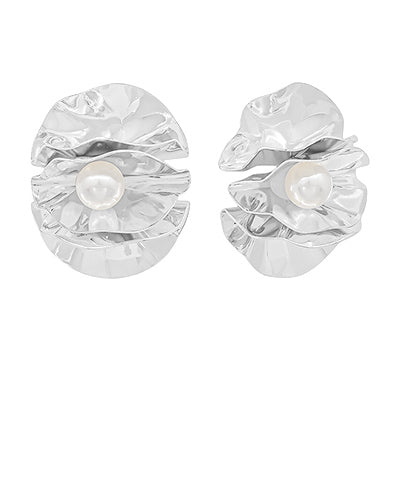 Flower & Pearl Accent Earrings