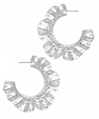 Hammered Wavy Metal Hoops