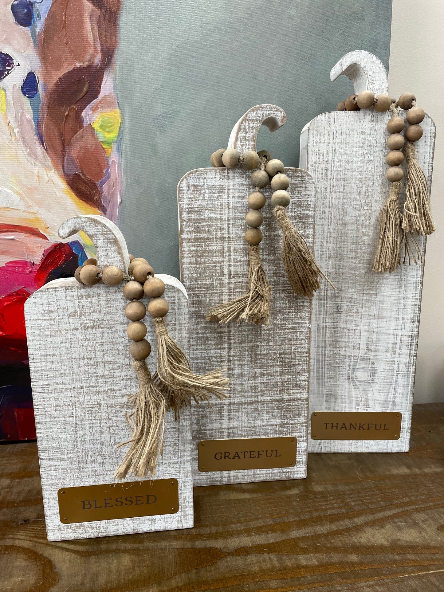 Beaded Pumpkin Shelf Sitter