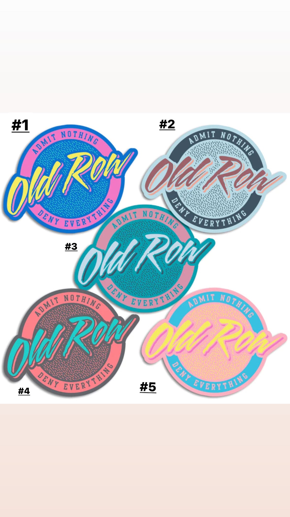 Old Row Circle Logo Stickers
