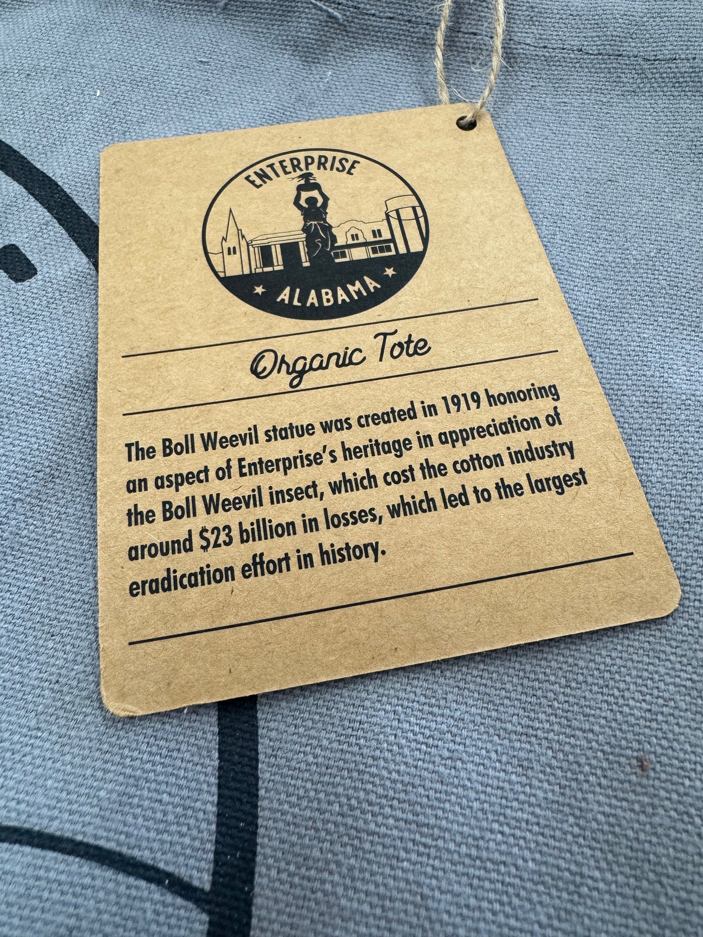 Enterprise Blue Grey Organic Tote