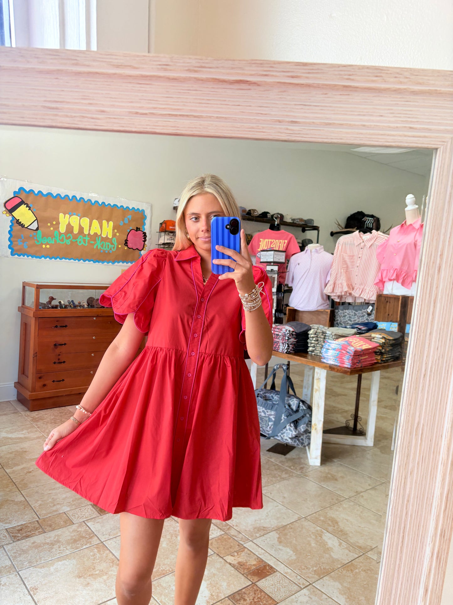 She Wants Flowers Dress - Red