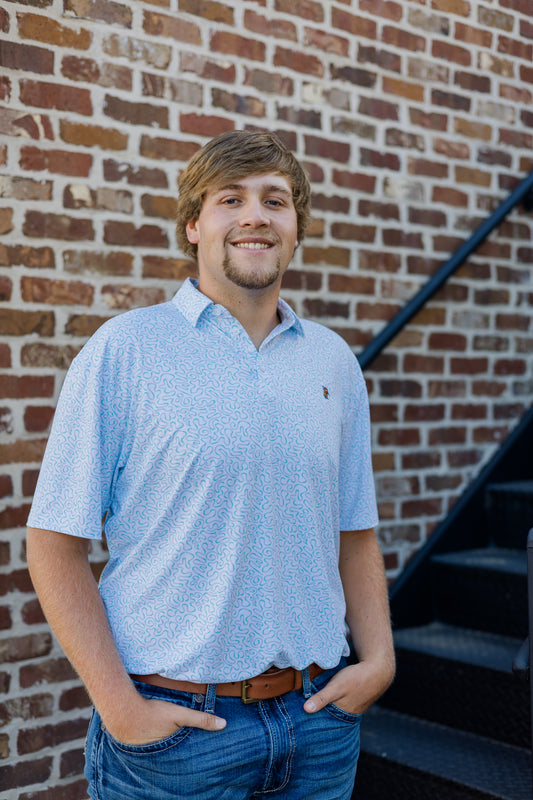 Caddie Hydrangea Polo - Blue
