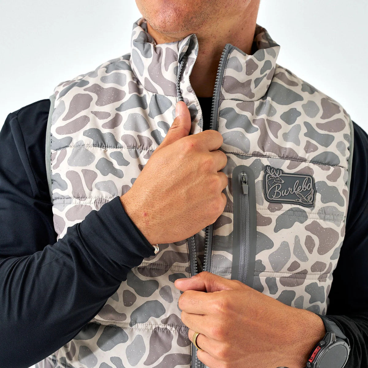 Burlebo Puffer Vest- Classic Deer Camo