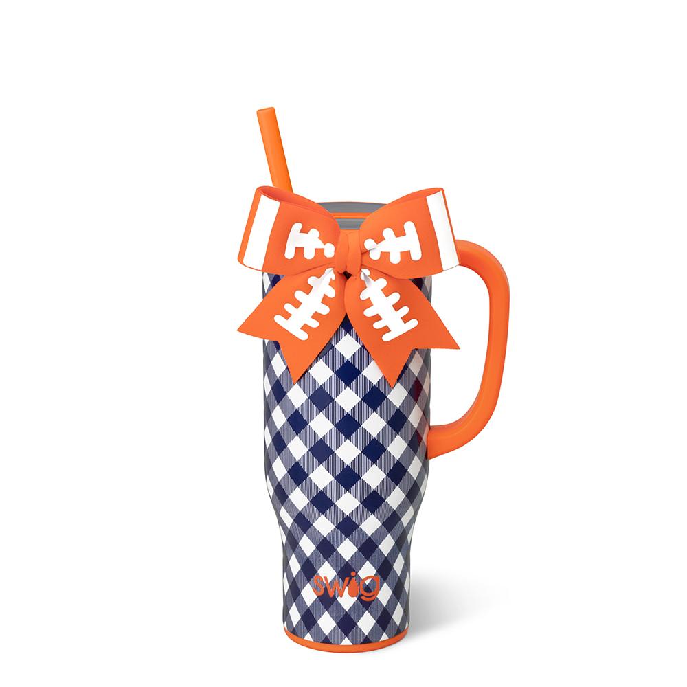 Swig 30oz Mega Mug - Gameday Gingham - Navy & Orange