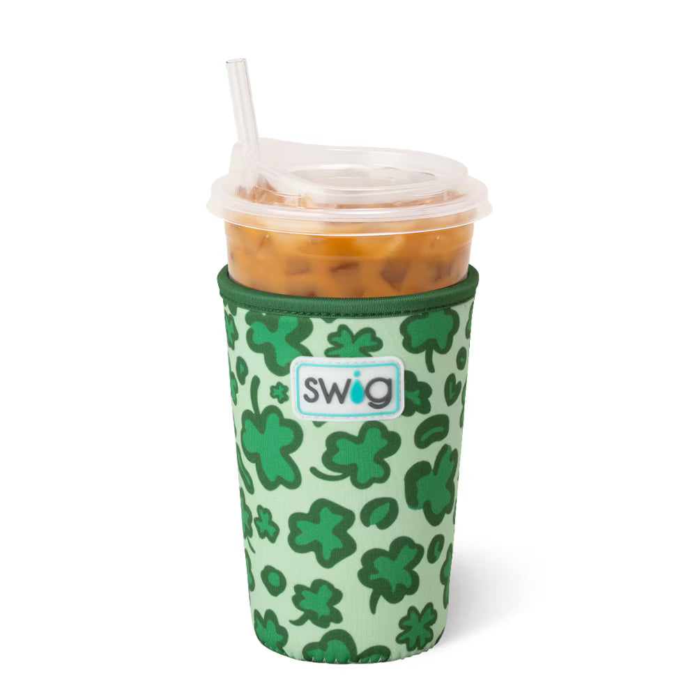 Swig Medium Iced Cup Coolie - Lucky Leopard